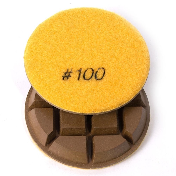 Specialty Diamond Resin Dry/Wet Floor Polishing Diamond Pad, 3 Inch 9mm Thick, 100 Grit 3100FPAD - main